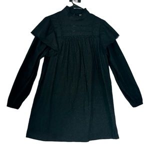 Wild Fable Women’s Long Sleeve Embroidered Midi Dress Black Size S